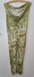 Amanda Wakeley 100% Silk Dress UK 12 Summer Wedding Midi Contour Animal Print - Picture 1 of 10