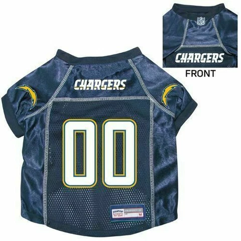 NEW LOS ANGELES CHARGERS NFL DOG CAT PREMIUM JERSEY w/ NAME TAG LICENSED Cover
