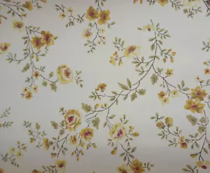 Vintage Wallpaper Thomas Strahan Co. 4 Roll Opened Floral Print 18" - Picture 1 of 3