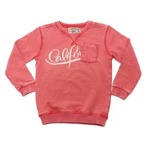5579AE felpa bimbo boy SP1 delavé red cotton sweater kid - Picture 1 of 4