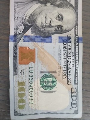 2017 A 4 OF A KIND AND TRIPLE FANCY SERIAL NUMBER LD33040003  $100 Dollar Bill - Image 1 of 4