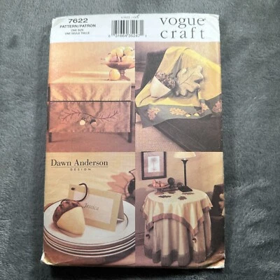 Vogue Craft Pattern 7622 Harvest Fall Tablecloth Pillow Decor Dawn Anderson 2002 - Image 1 of 4