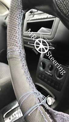 CUBIERTA VOLANTE CUERO DOS TONOS GRIS FORD KA 1996-2008 COSTURAS GRIS Foto 1 de 4