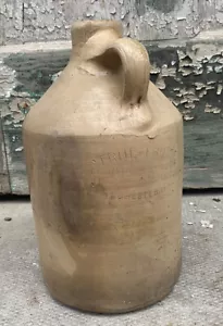 True Fruit Fountain Syrup Crock Jug J Hungerford Smith Co Rochester NY Stoneware - Picture 1 of 10