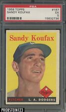 1958 Topps #187 Sandy Koufax Los Angeles Dodgers HOF PSA 5 EX