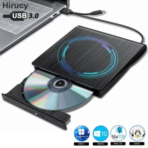External CD DVD Drive USB 3.0 Portable CD DVD RW Burner Player Optical Drives - Picture 1 of 8