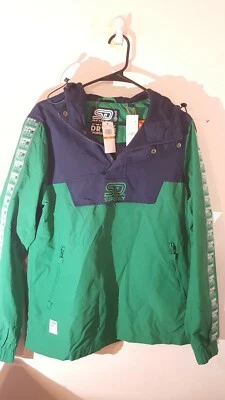 Rompevientos para mujer azul y verde estilo años 90 Colorblock Pullover de Superdry, talla 6 Foto 1 de 4