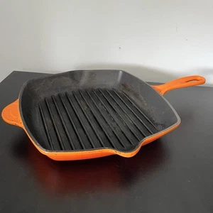 Le Creuset Grillit Skillet Griddle 26cm Square Volcanic Orange Frying Pan - Picture 1 of 11