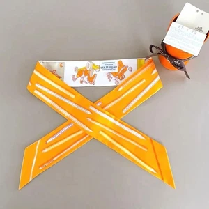 HERMES A VOS BUNTSTIFTE Twilly Seidentuch orange mit Karton unbenutzt. - Bild 1 von 6