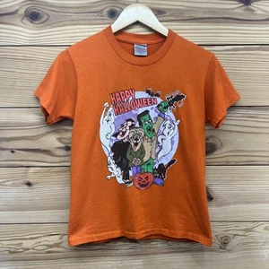 Vtg Happy Halloween Monster Shirt Kids 14 16 Orange Oneita Power 50 Plus B179 - Picture 1 of 11