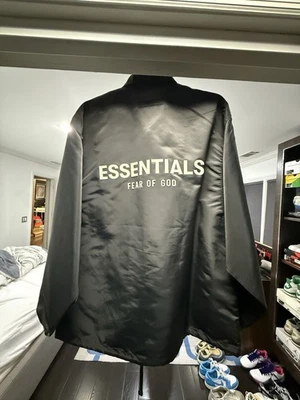 Fear Of God Essentials Coaches Jacket Iron Size M - Image 1 of 2