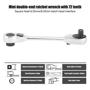 1/4" Mini Ratchet Socket Wrench Screwdriver Hex Torque Wrench Car Repair Tool - Picture 1 of 18