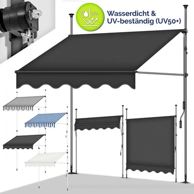 Balcony awning, articulated arm awning, clamp awning, sun awning balcony without - Photo 1/4