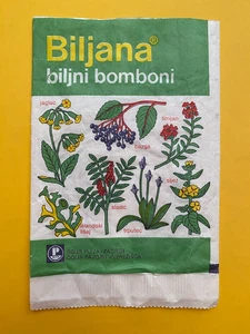 Biljana Biljni Bomboni Vintage Herbal Candy Wrapper - Picture 1 of 4