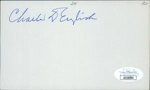 Charlie English Chicago White Sox Signed 3x5 Index Card JSA Authenticated - Picture 1 of 2