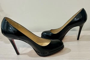 Christian Louboutin Platform Heels Black Patent Leather 38.5 - Picture 1 of 17