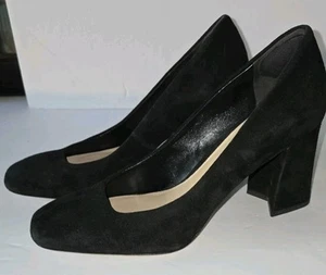 Via Spiga schwarze Wildleder-Pumps Blockabsatz eckige Zehenpartie 7,5 - Bild 1 von 8