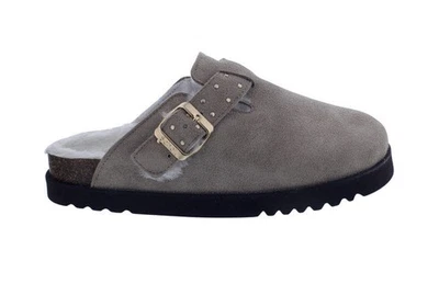 Scholl Benny Clog Sable Foncé En Daim + Fourrure - Daim Avec Fourrure Beige - Photo 1/4