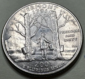 2001 D - Vermont - State Quarter 25C 1651X - Picture 1 of 3