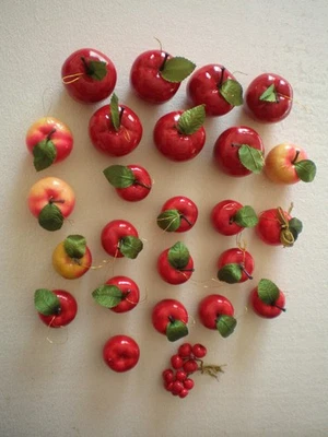 25  rote Äpfel  glänzend Christbaumschmuck Deko basteln - Bild 1 von 4