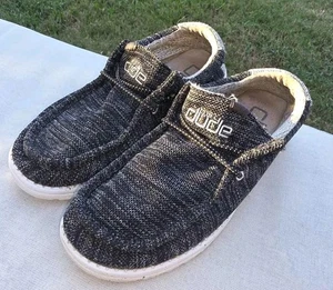 Dude Herren Wally Sox Schwarz Weiß Strick Slipper Halbschuhe - Bild 1 von 8