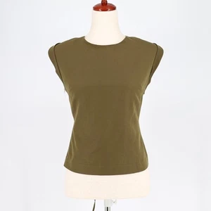 Frame Women Surplus Green Linen/Cotton Casual Lace Back Sleeveless Top Size S - Picture 1 of 6