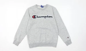 Champion Boys Grey Pullover Sweatshirt L Logo Casual - Picture 1 of 12
