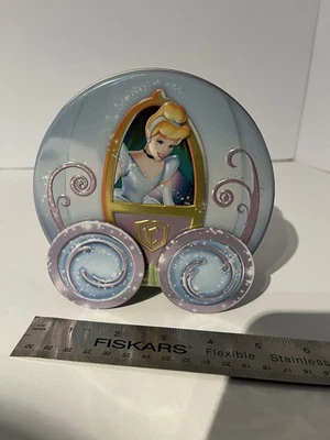 Cinderella Tin Carriage Piggy Bank Rolling Wheels Disney  - Image 1 of 3