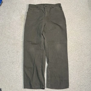Y2K 2000s Dickies Workwear Olive Green Carpenter Earth Tones Grunge Pants 34x30 - Picture 1 of 6