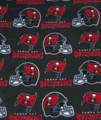 NFL Tampa Bay Buccaneers Gray Fleece Craft Sewing Fabric 35 inches 2014 NEW - Image 1 of 3