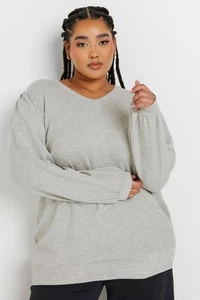 Yours Curve Women's Plus Size V-Neck Sweatshirt - Picture 1 of 7