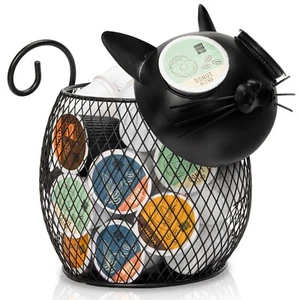Made Easy Kit Coffee Pod Organizer, Coffee Bar Functional Décor, Black Cat - Picture 1 of 6