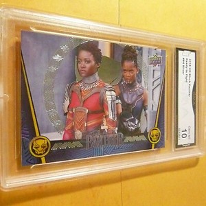BLACK PANTHER READY TO FIGHT 2018 UD BLACK PANTHER SILVER # 84 GRADED 10 L@@@K