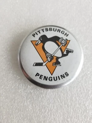PITTSBURGH PENGUINS  NHL   LOGO VINTAGE BUTTON. SIZE 2 INCH. - Image 1 of 3