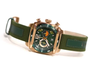 INVICTA Aviator Hombres 48mm Acero Inoxidable Oro Rosa + Verde Verde Esfera Verde Oscuro VK64 - Imagen 1 de 5