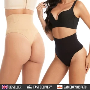 High Waist Body Shaper Tummy Control Thong Pants Shapewear Slim Underwear UK - Picture 1 of 15