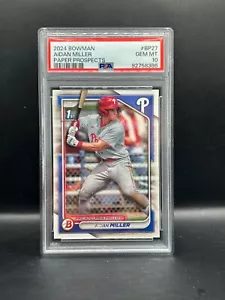 2024 BOWMAN AIDAN MILLER RC BP27 PSA 10 PHILLIES ROOKIE - Picture 1 of 2