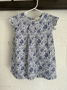 Cyrillus Paris Girls Top Blouse short Slv SZ 10 Cotton Button Bunny Bird - Picture 1 of 11