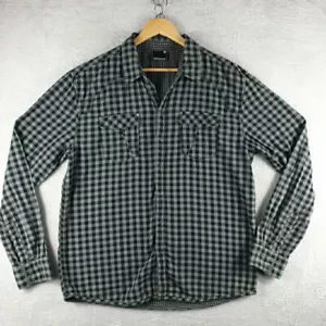 Jeanswest Shirt Mens XXL Black Grey Check Snap Button Long Sleeve Cowboy Rodeo - Bild 1 von 10
