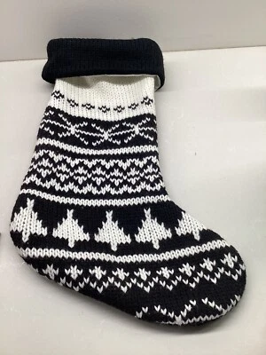 Knit Christmas Stocking Black/white - Image 1 of 3