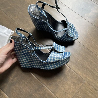 ROGER VIVIER Hebilla Correa en V Puntera Abierta Plataforma Tacón EU40/US10 Foto 1 de 3