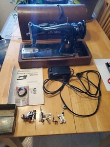 SINGER SEWING MACHINE MODEL 15-91 With Damaged Locking Case - Picture 1 of 3