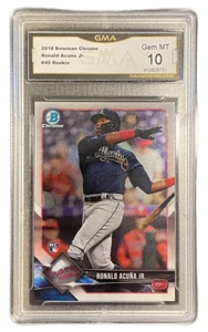 Ronald Acuna Jr 2018 Bowman Chrome Rookie RC GMA 10 Braves - Imagen 1 de 2