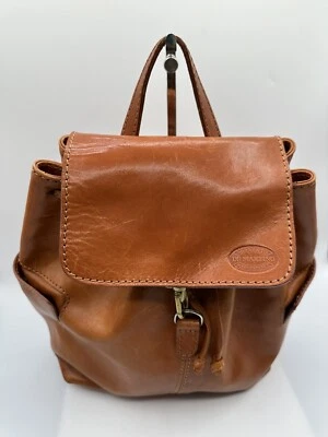 BOLSO MOCHILA SORRENTO DE MARTINO EQUIPAJE MARRÓN CUERO ITALIANO CORDÓN Foto 1 de 4