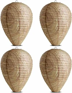 🔥 4 x Anti Wasp Paper Decoy Wasps Nests Humane Pest Control Simulated Deterrent - Picture 1 of 10
