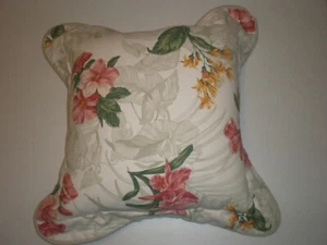 Waverly Garden Room Paradise Island Floral Throw Pillow Palms Hibiscus Tropical - Picture 1 of 6
