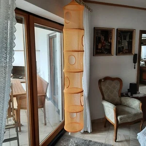 Netzhängeregal orange, 6 Fächer, D=30 cm, L=180 cm - Bild 1 von 2