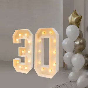 30th Birthday Party Decoration, Light Up Numbers for Birthd, 30 Light Up Numbers - Picture 1 of 20