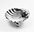 Shell bowl miniature with three ball feet solid silver 