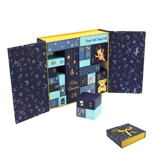 Scatola vuota fai da te Natale calendario avvento 24 giorni conto alla rovescia sorpresa regalo riutilizzabile - Foto 1 di 9